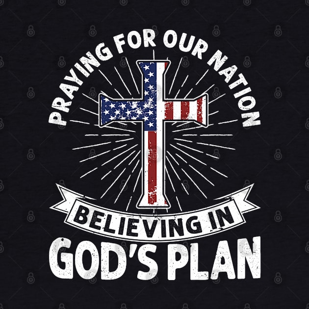 Praying For Our Nation Jesus American Flag Patriot Christian by Toeffishirts